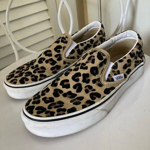 Vans Leopard Classic Slip On Shoes Size Women 6 Men 4.5